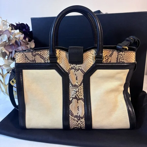 YSL Cabas Cream Exotic 2 Way Tote - Picture 2 of 16